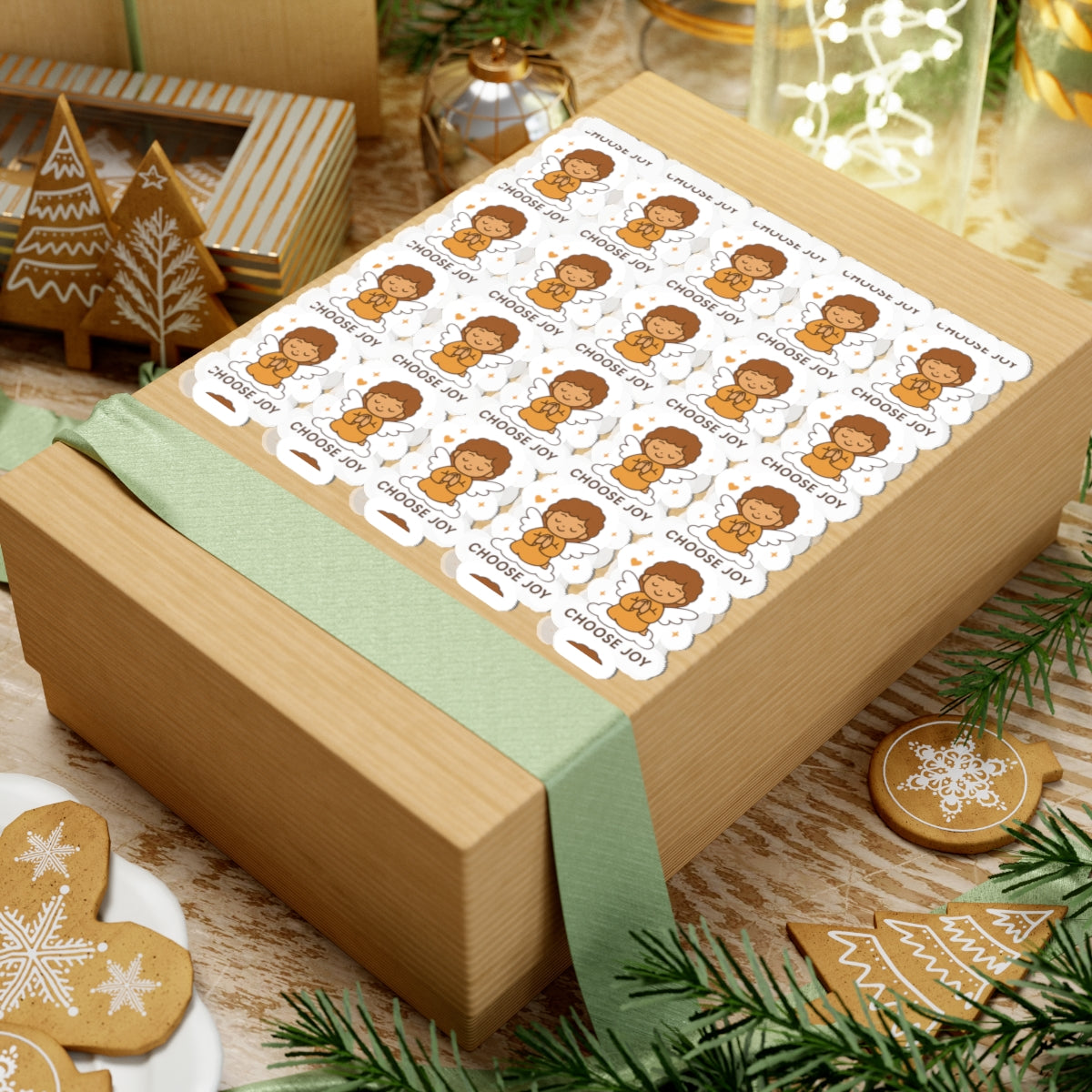 One Choose Joy – Christian Angel Sticker Sheet | Kawaii Faith Stickers for Rejoicing & Spiritual Positivity. Joy is a choice. Let these angels remind you — every single day.