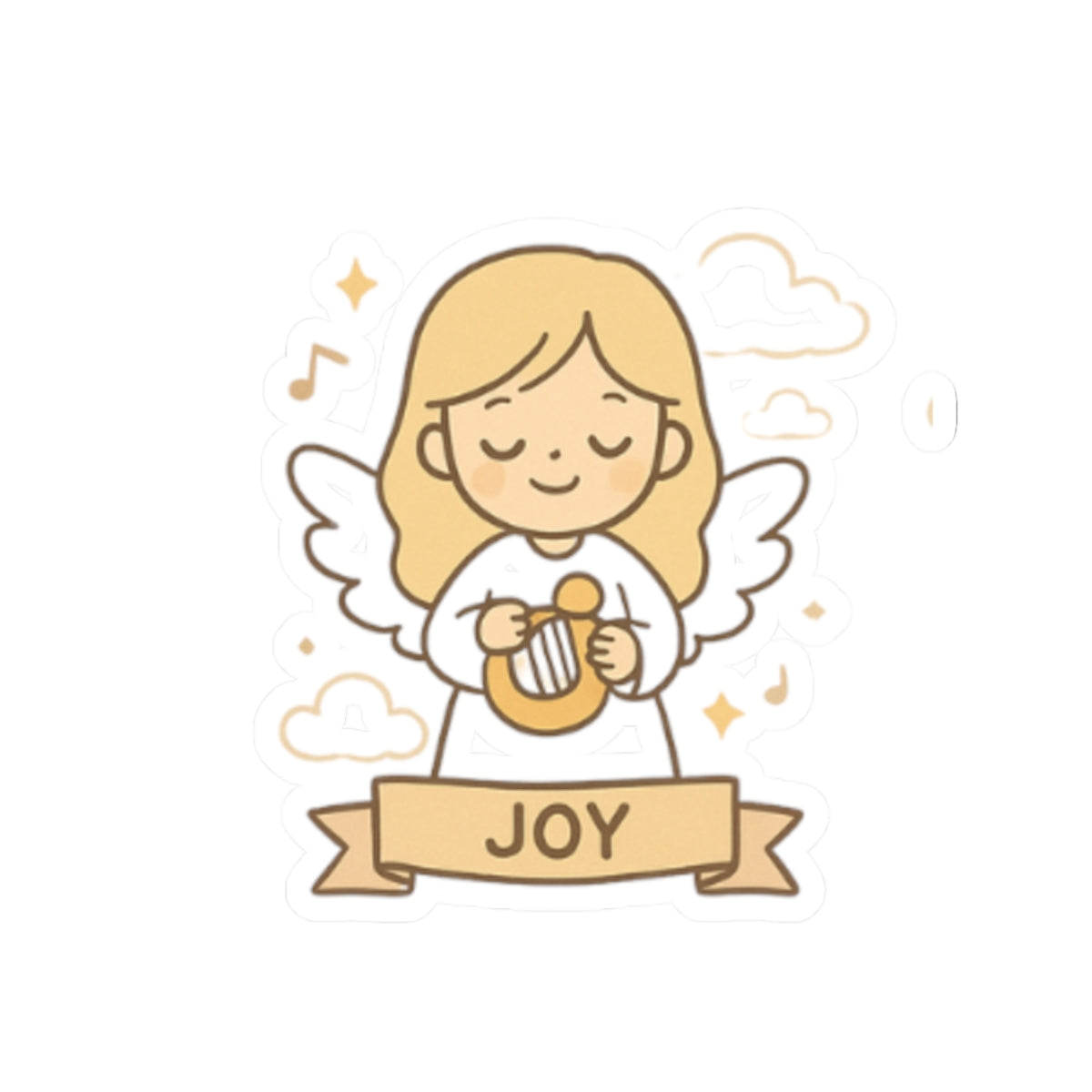 JOY Kawaii Angel Stickers – Faith-Inspired Kiss-Cut Sheet for Journaling, Gifting & Daily Encouragement. A gentle reminder that joy comes in the morning… and sometimes in the form of a tiny angel.