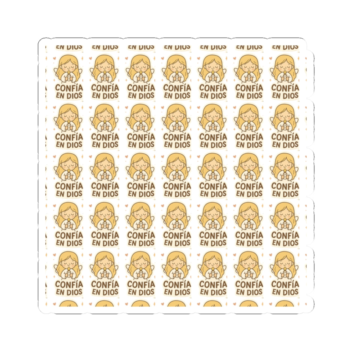 Spanish Guardian Angel ,Confía en DIOS Stickers – Printable Christian Blessings & Faith Quotes for Kids & Adults. Heartwarming angel stickers in Spanish to inspire trust, protection, and divine guidance every day.