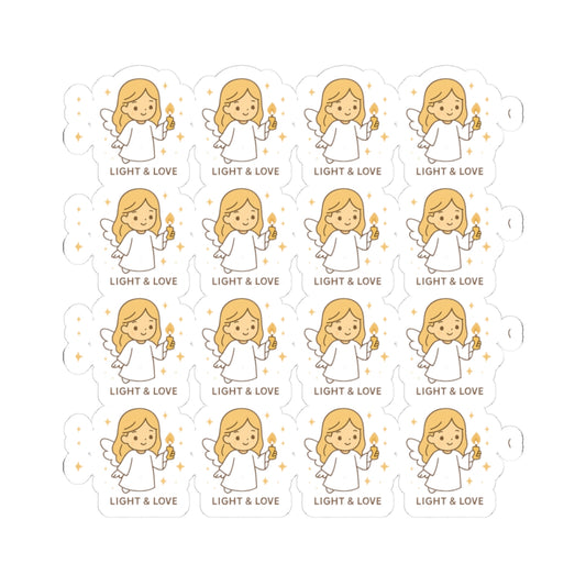 Light & love ❤️💕of Shine Your Light – Christian Angel Stickers | Faith-Inspired Kawaii Sheet with Candle of Hope. Because when you walk in faith… you carry the light.