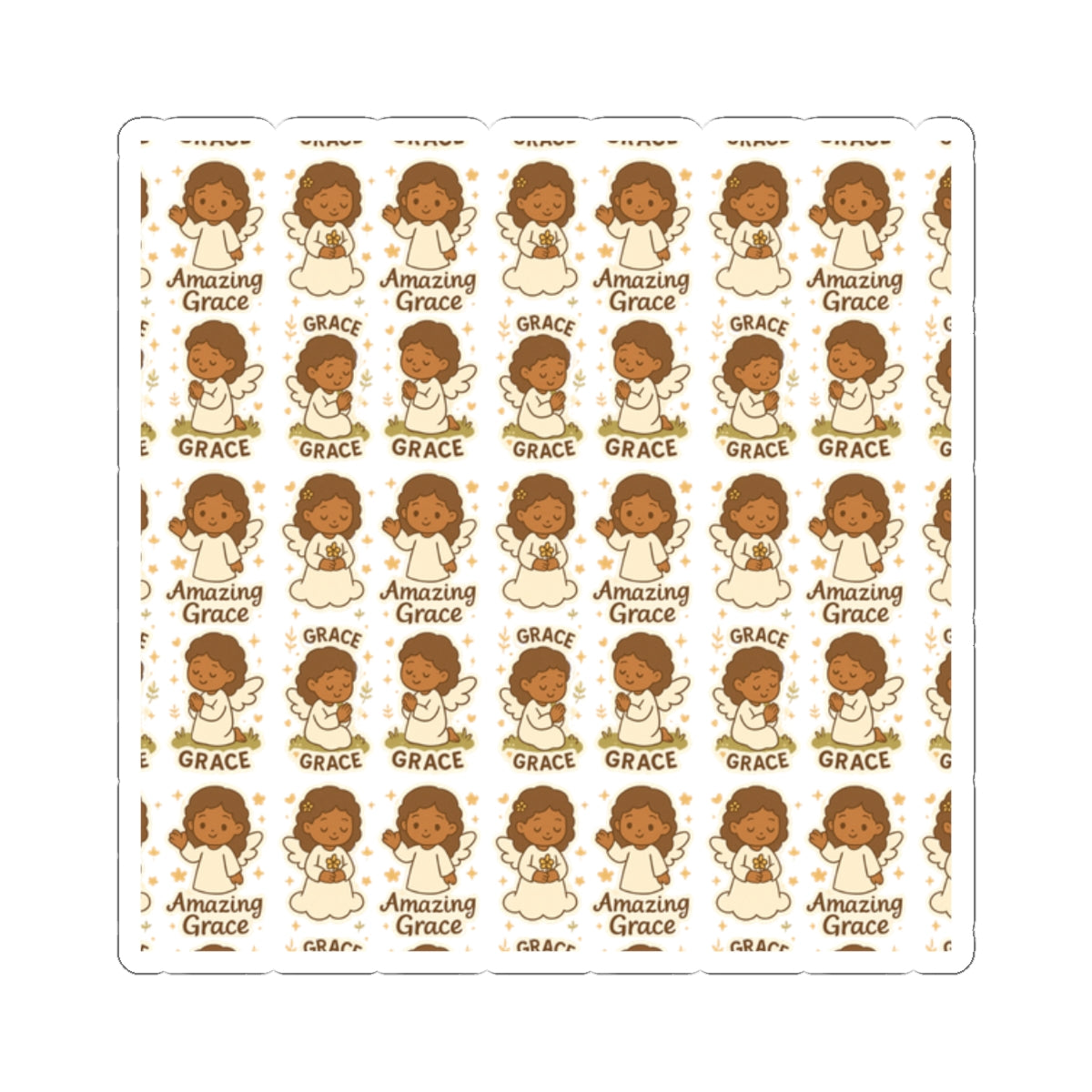 Amazing Grace Angel , Amazing Grace ,GracesStickers – Kawaii Spiritual Faith Stickers with Bible Quotes. Faith-filled moments of grace, comfort, and divine beauty—wrapped in angel wings.