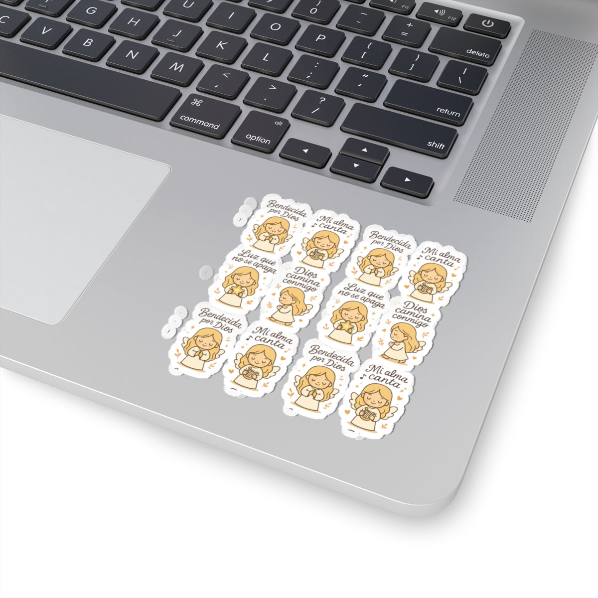 Christian Angel Stickers – “Bendecida por Dios” Sheet for Faith, Worship & Encouragement. A sticker sheet that feels like a hymn, a prayer, and a promise — in your language of faith.