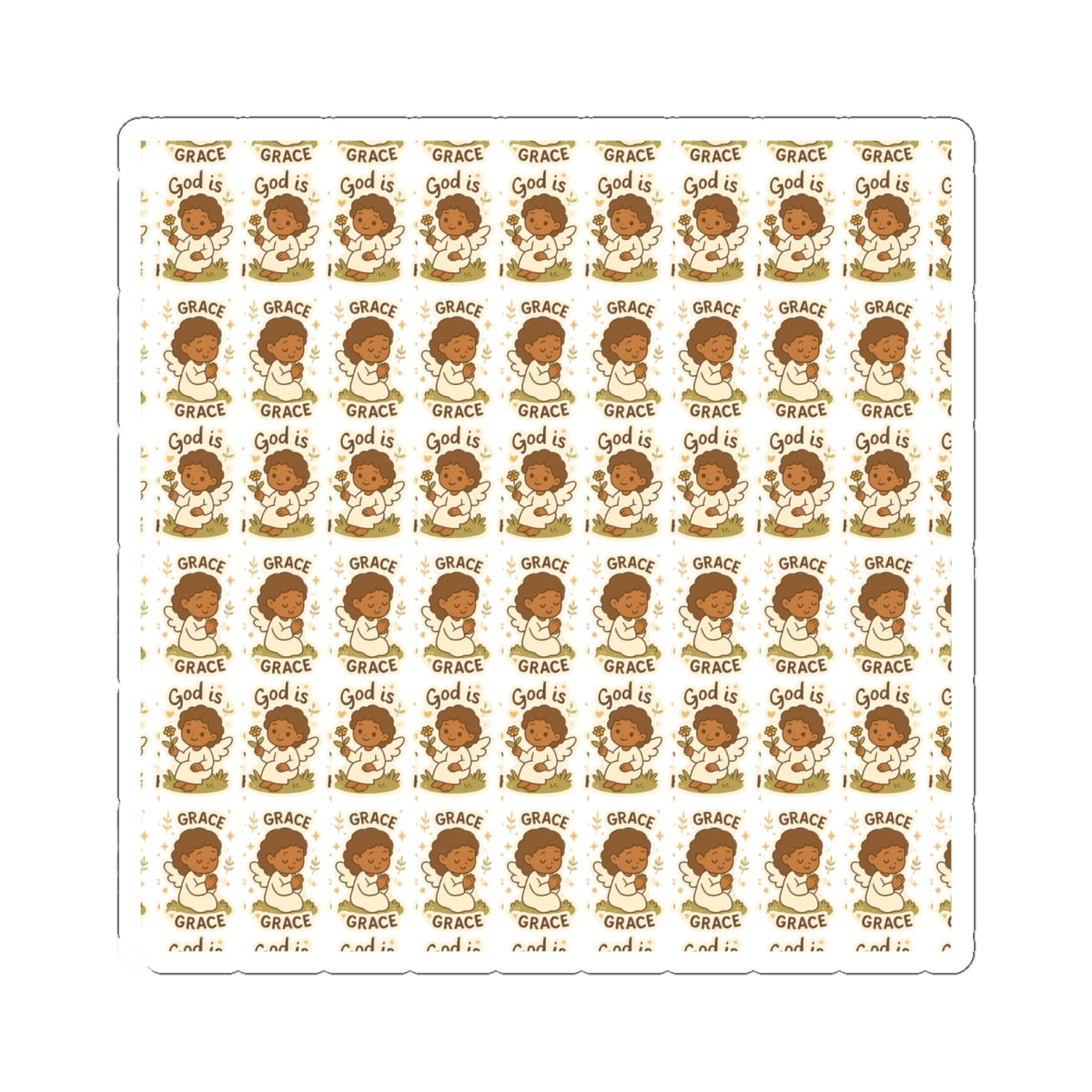 Amazing Grace Angel , “God is Grace Stickers – Kawaii Spiritual Faith Stickers with Bible Quotes. Faith-filled moments of grace, comfort, and divine beauty—wrapped in angel wings.