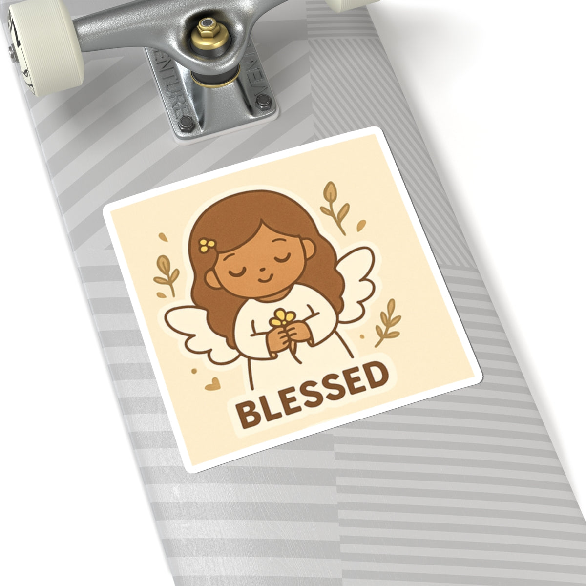 BLESSED Angel Sticker - God's Grace, Cute Angel Decor, Faith-Based Gift, Aesthetic Laptop Stickers, Inspirational Art, Bible Verse Decor
