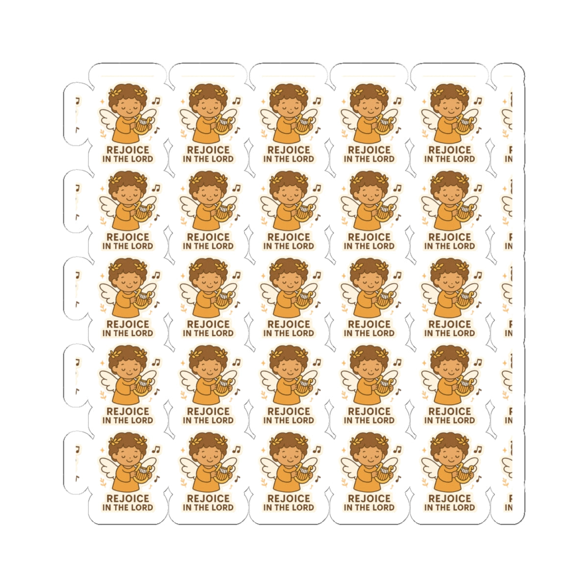 Faithful Angel , Rejoice in the Lord Stickers – Christian Printable Pack for Prayer, Encouragement & Daily Devotion. Gentle reminders to walk by faith, rejoice daily, and rest in the Lord — with adorable angel art that speaks to the soul.