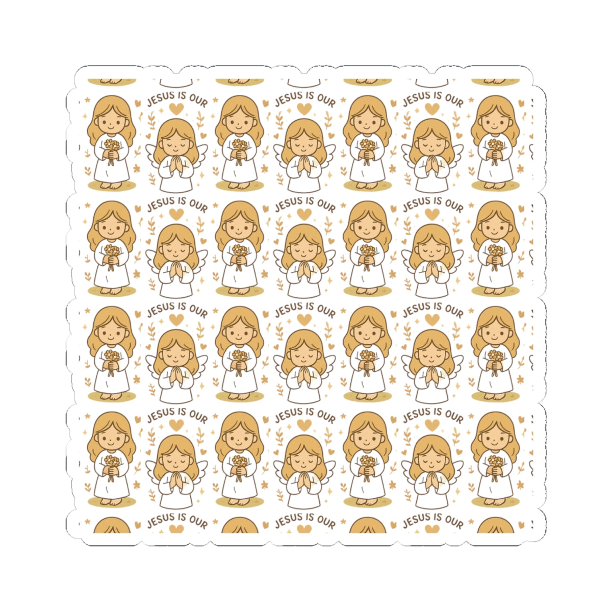 Christian Angel Jesús is our Stickers – Faith, Love & Encouragement Stickers for Journaling, Gifting & Spiritual Inspiration. Gentle angel hugs and heavenly words to brighten hearts and uplift souls
