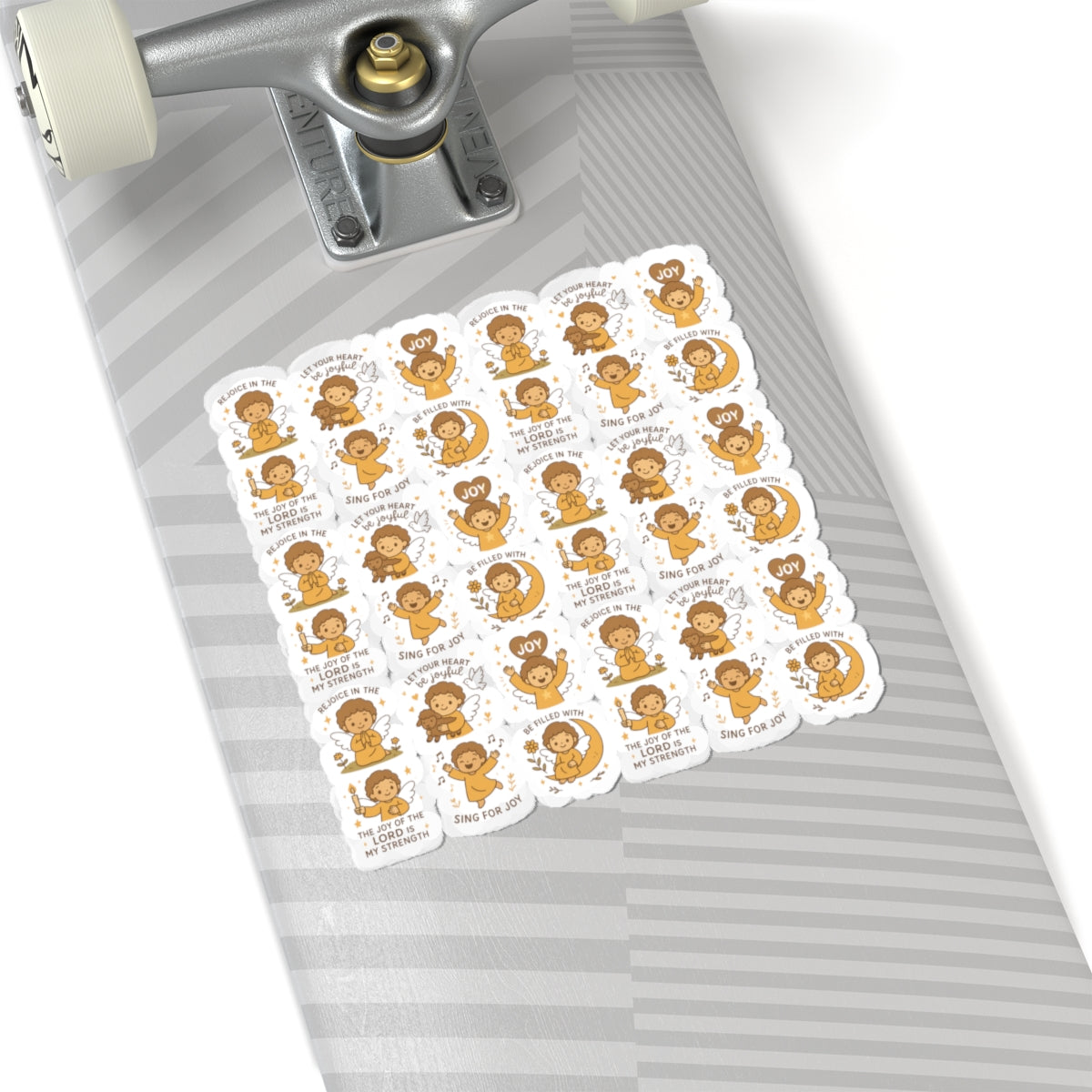 Joy of the Lord Angel Stickers – Christian Kawaii Sheet with Diversity & Faith-Inspired Affirmations. Because joy is a spiritual strength — and every smile begins in the soul.