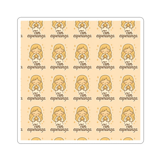 Ten Esperanza Spanish Christian Kawaii Stickers – Inspirational Angel Sheet for Faith, Gratitude & Healing. Faith speaks in Spanish too — let every sticker be a prayer full of love, peace, and healing.