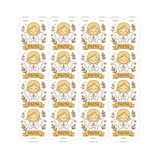 Faith & Courage Angel,Faith  Stickers – Kawaii Christian Sheet with Prayers, Scripture & Light-Inspired Affirmations. Faith doesn’t eliminate fear — it gives you the courage to walk through it. One sticker at a time.
