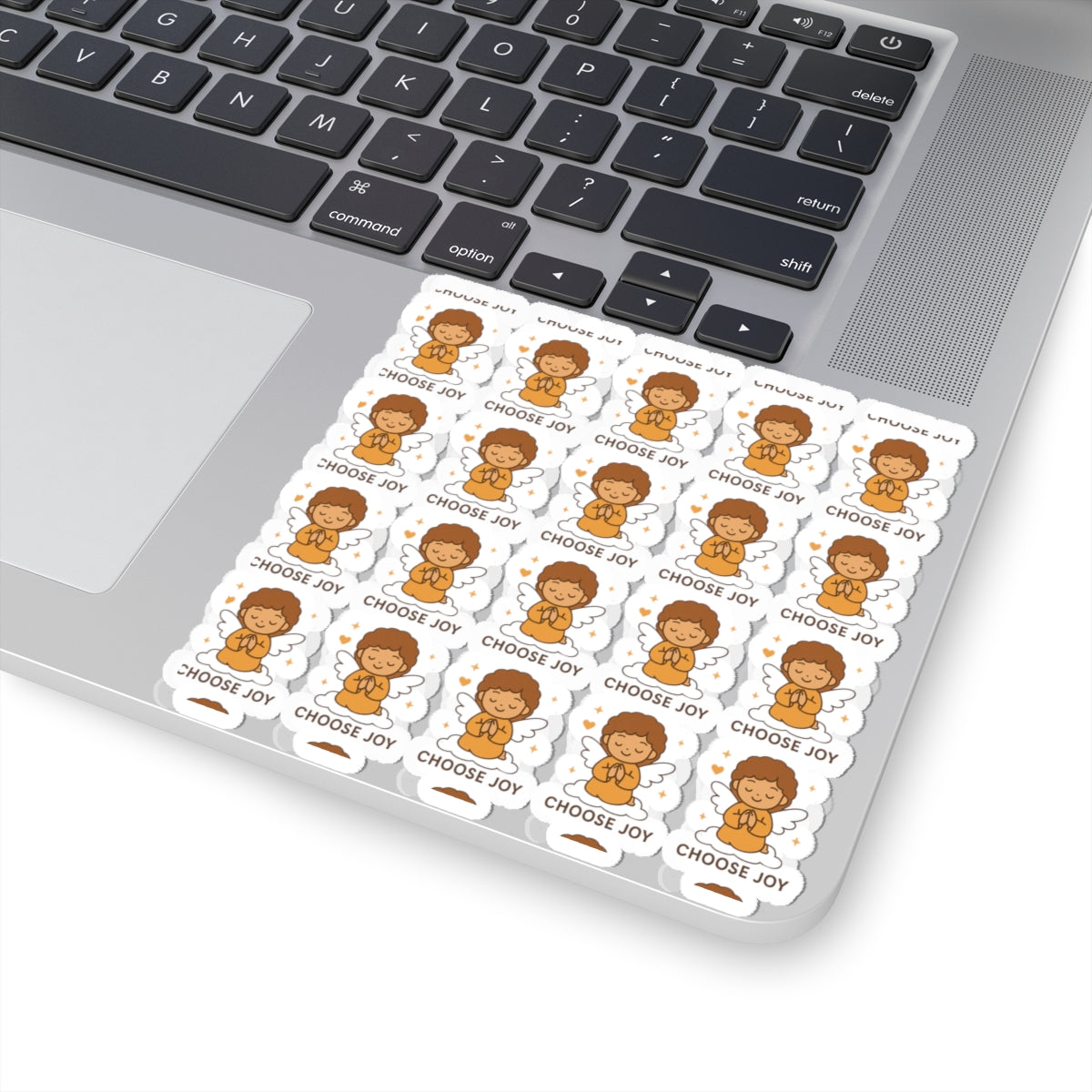 One Choose Joy – Christian Angel Sticker Sheet | Kawaii Faith Stickers for Rejoicing & Spiritual Positivity. Joy is a choice. Let these angels remind you — every single day.