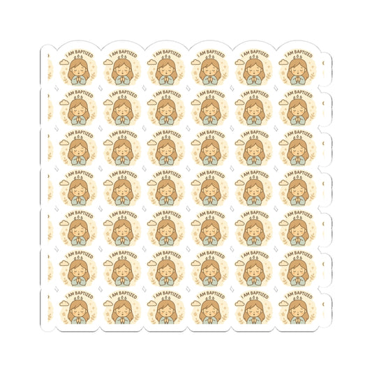 Baptism Angel , I Am Baptized Stickers – Christian Kawaii Stickers for Christening, Baby Dedication & Faith Gifts. Celebrate the beauty of baptism with these sweet angel stickers filled with light, love, and faith.