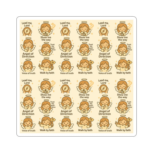 Angel of Direction - Christian Kawaii Sticker Set. Encouraging stickers to walk by faith and follow God’s truth daily.