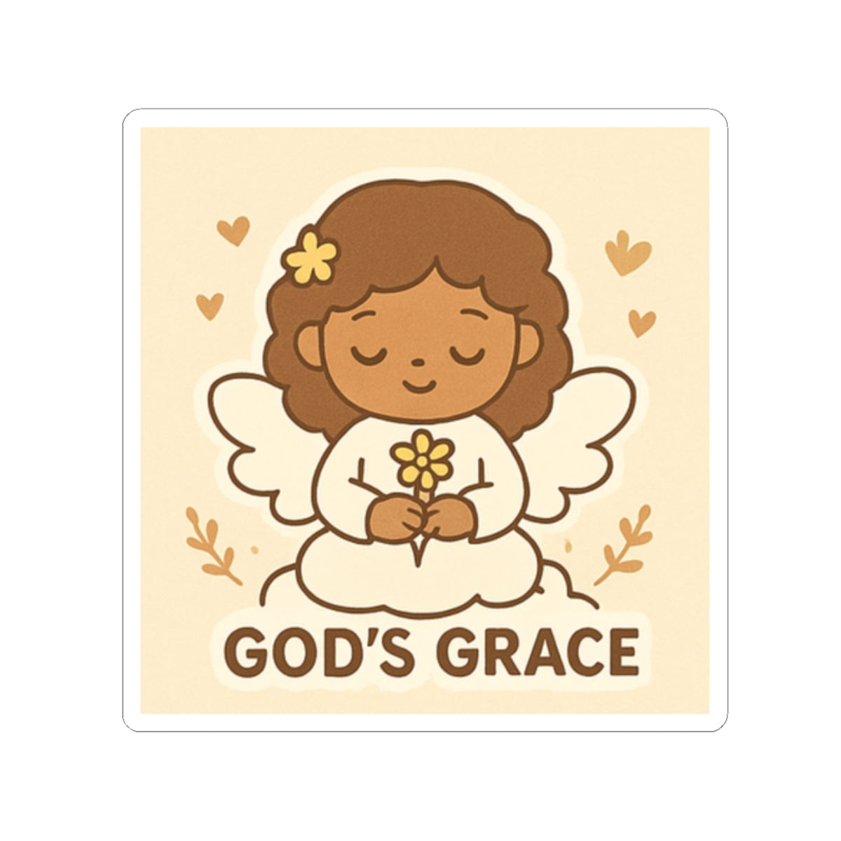 Angel Sticker - God's Grace, Cute Angel Decor, Faith-Based Gift, Aesthetic Laptop Stickers, Inspirational Art, Bible Verse Decor