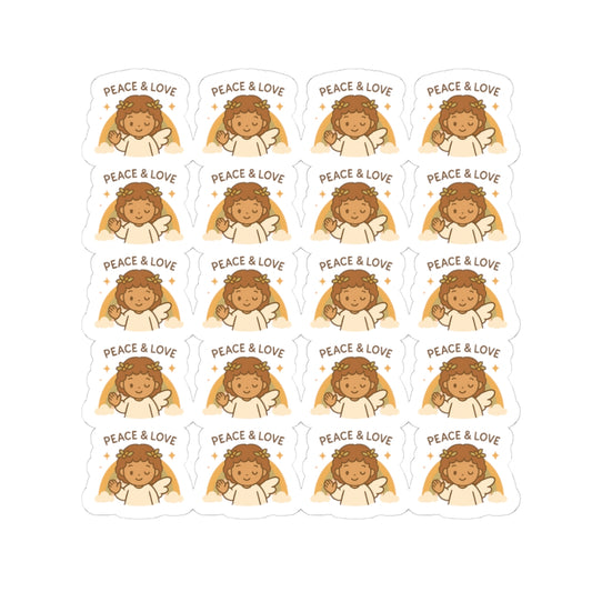 Peace & Love Angel Stickers – Christian Kawaii Sheet with Philippians 4:7 for Journaling & Faith-Based Gifts. A gentle hug from heaven — in every sticker. Let His peace guide your heart.