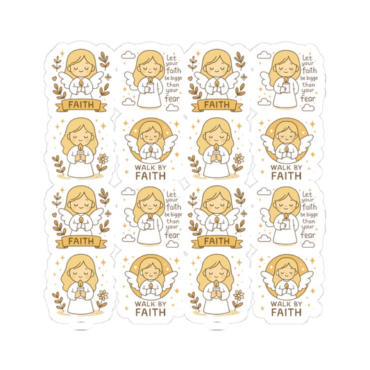 Faith & Courage Angel Stickers – Kawaii Christian Sheet with Prayers, Scripture & Light-Inspired Affirmations. Faith doesn’t eliminate fear — it gives you the courage to walk through it. One sticker at a time.