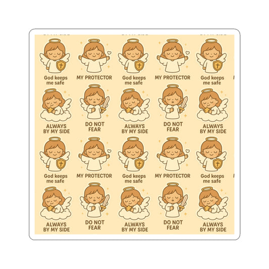 Angel of Protection - Christian Kawaii Sticker Set. Adorable stickers reminding you of God’s protection and courage.