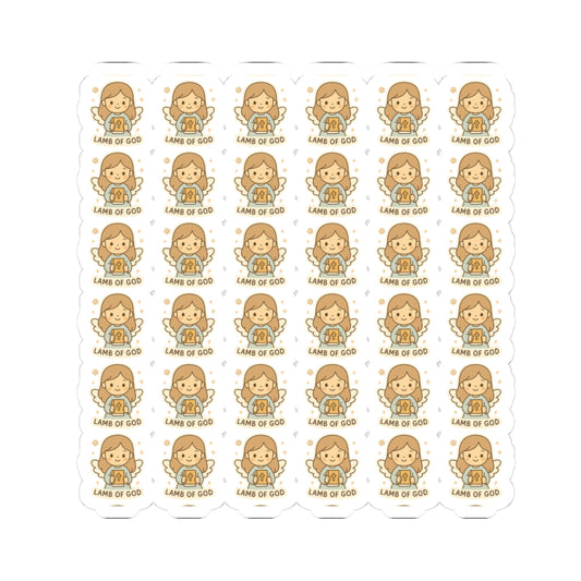 Baptism Angel , Lamb of GOD Stickers – Christian Kawaii Stickers for Christening, Baby Dedication & Faith Gifts. Celebrate the beauty of baptism with these sweet angel stickers filled with light, love, and faith.