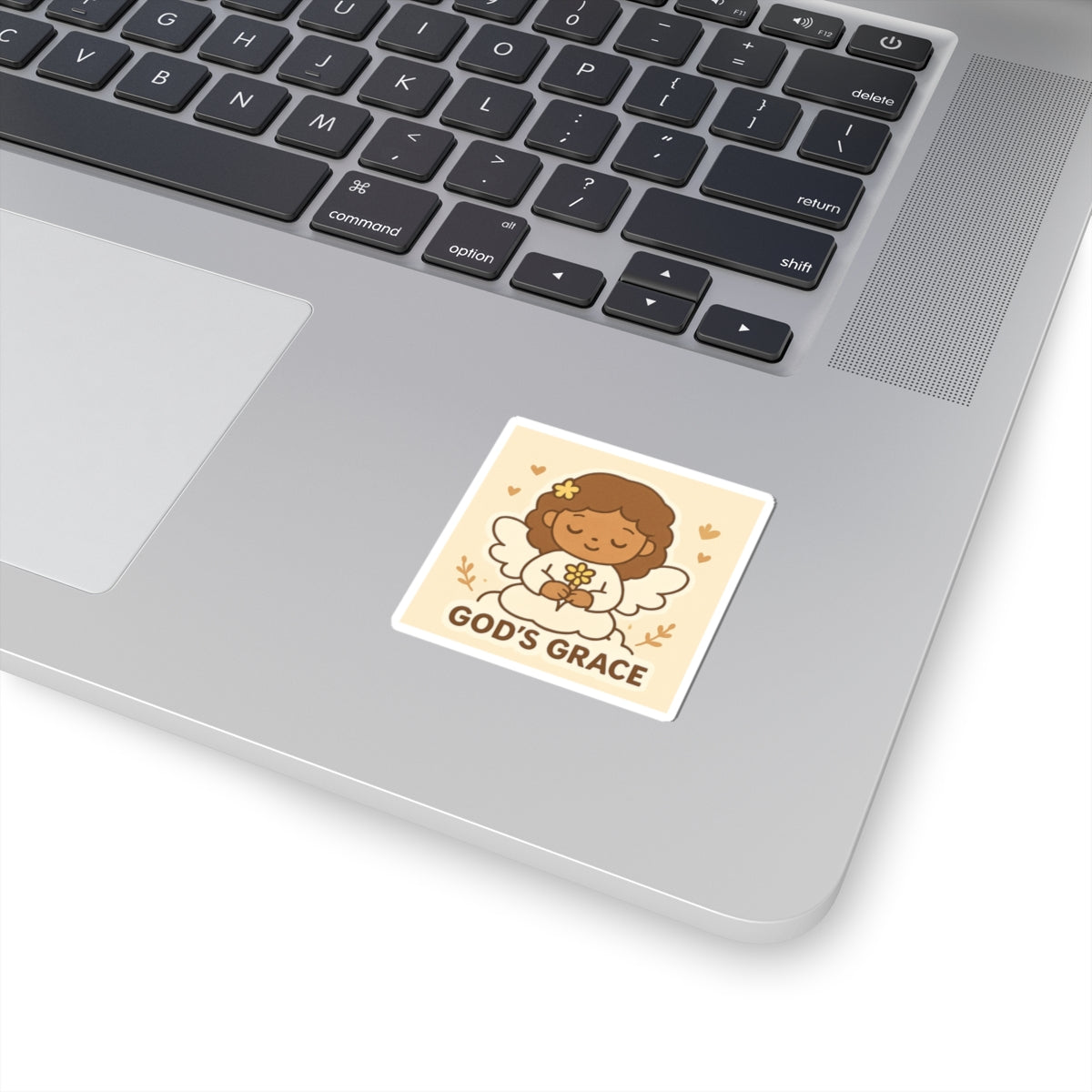 Angel Sticker - God's Grace, Cute Angel Decor, Faith-Based Gift, Aesthetic Laptop Stickers, Inspirational Art, Bible Verse Decor