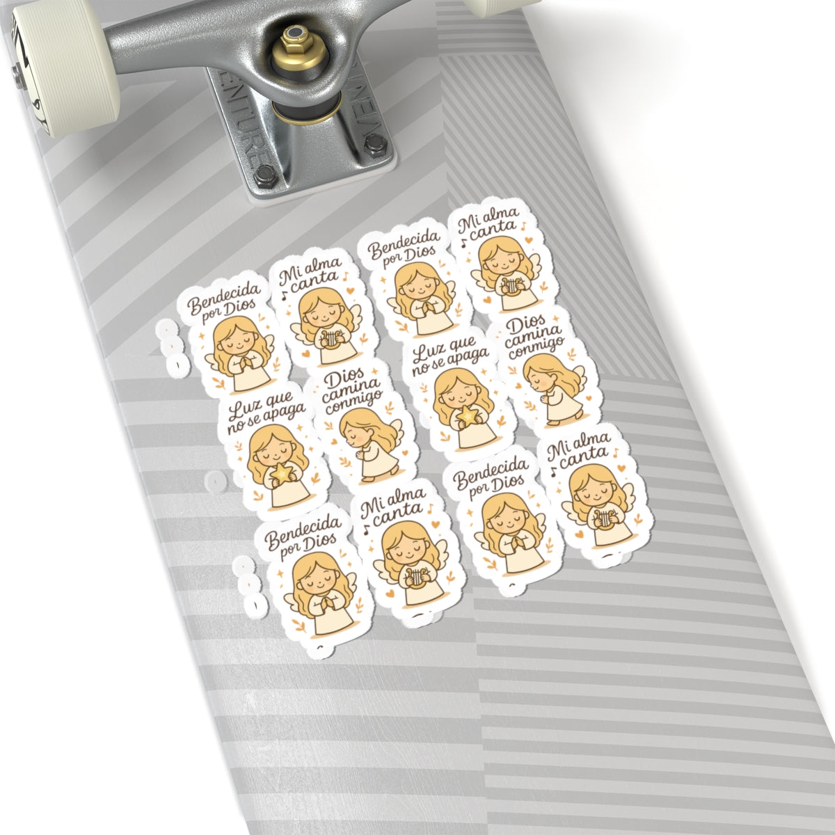 Christian Angel Stickers – “Bendecida por Dios” Sheet for Faith, Worship & Encouragement. A sticker sheet that feels like a hymn, a prayer, and a promise — in your language of faith.