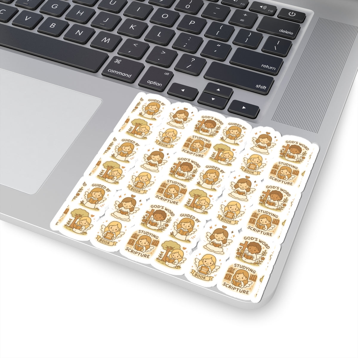 Bible Study Angel Stickers – Printable Christian Set of 6 Kawaii Angels Reading God’s Word. Adorable reminders that you are never alone when you open your Bible — the angels are studying with you.