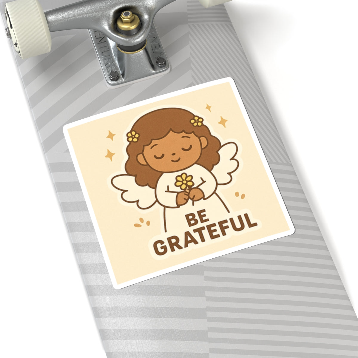 Be Grateful Angel Sticker - God's Grace, Cute Angel Decor, Faith-Based Gift, Aesthetic Laptop Stickers, Inspirational Art, Bible Verse Decor