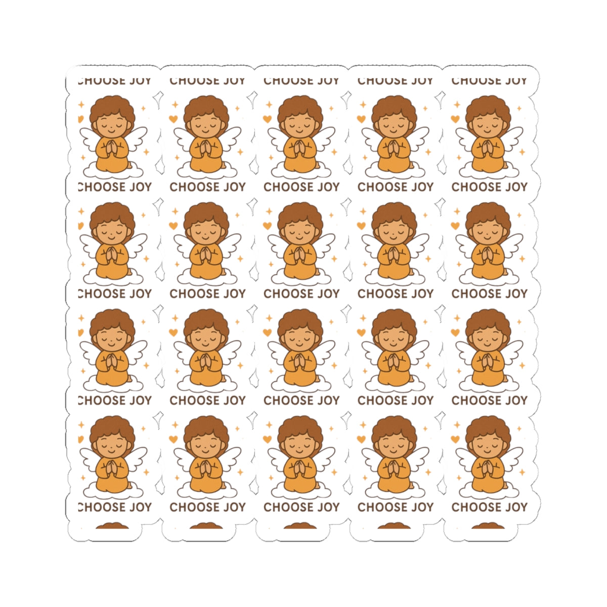 One Choose Joy – Christian Angel Sticker Sheet | Kawaii Faith Stickers for Rejoicing & Spiritual Positivity. Joy is a choice. Let these angels remind you — every single day.