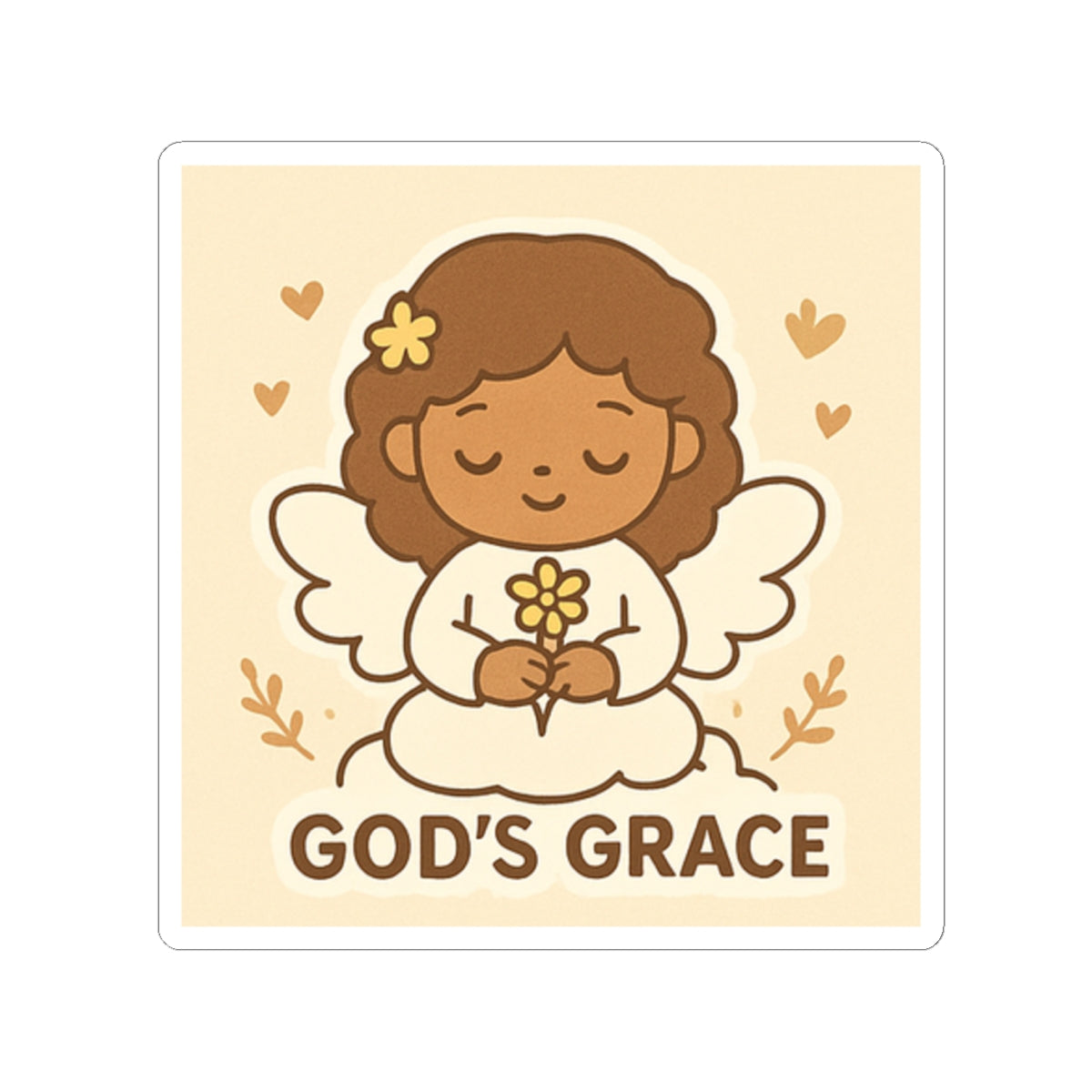 Angel Sticker - God's Grace, Cute Angel Decor, Faith-Based Gift, Aesthetic Laptop Stickers, Inspirational Art, Bible Verse Decor