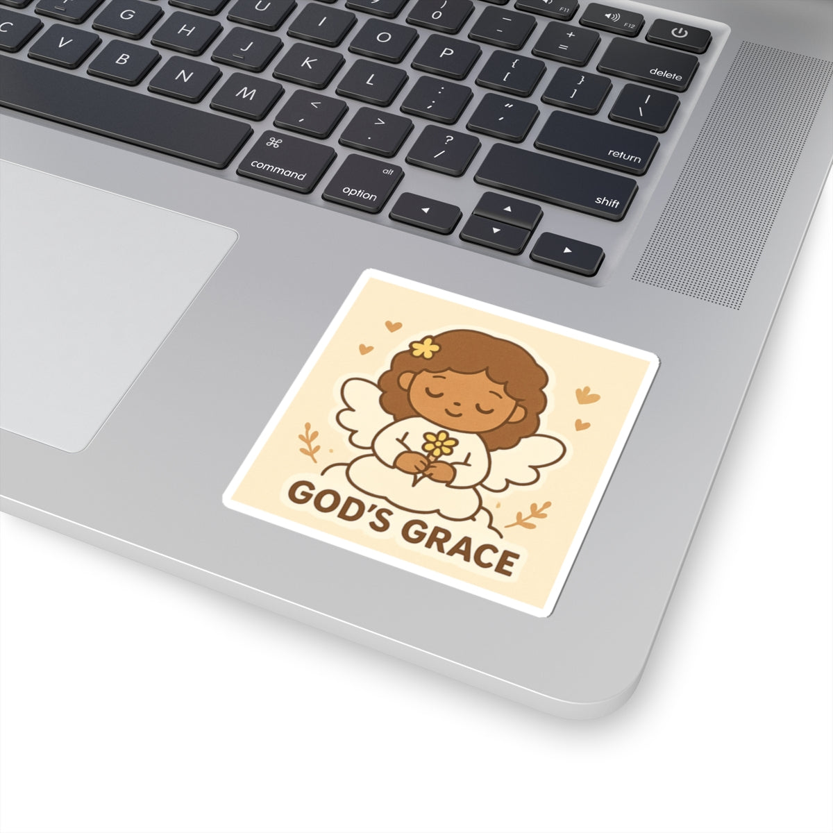 Angel Sticker - God's Grace, Cute Angel Decor, Faith-Based Gift, Aesthetic Laptop Stickers, Inspirational Art, Bible Verse Decor