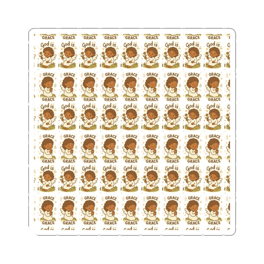Amazing Grace Angel , “God is Grace Stickers – Kawaii Spiritual Faith Stickers with Bible Quotes. Faith-filled moments of grace, comfort, and divine beauty—wrapped in angel wings.